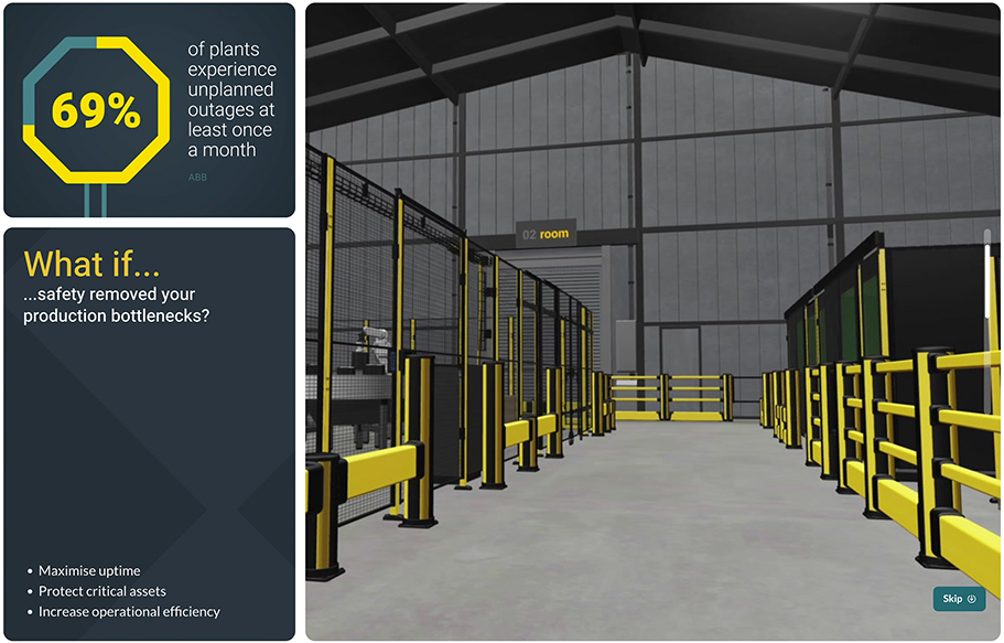 Interactive website element warehouse walkthough screenshot