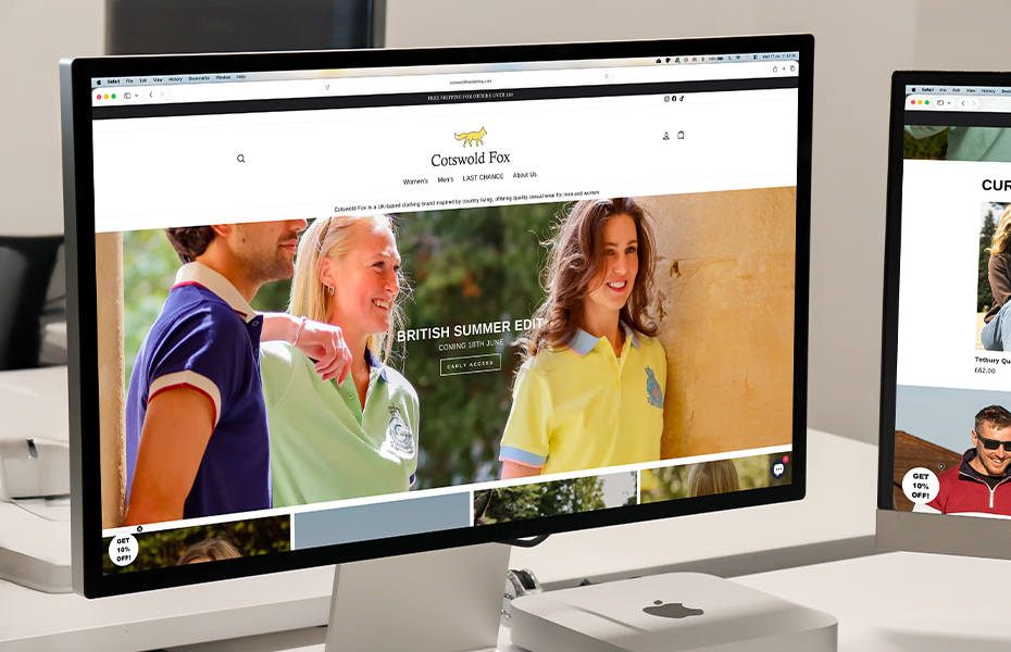 Cotswold Fox website mockup on desktop