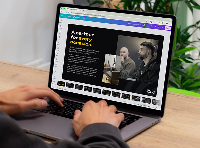 Brand visuals on a slide deck