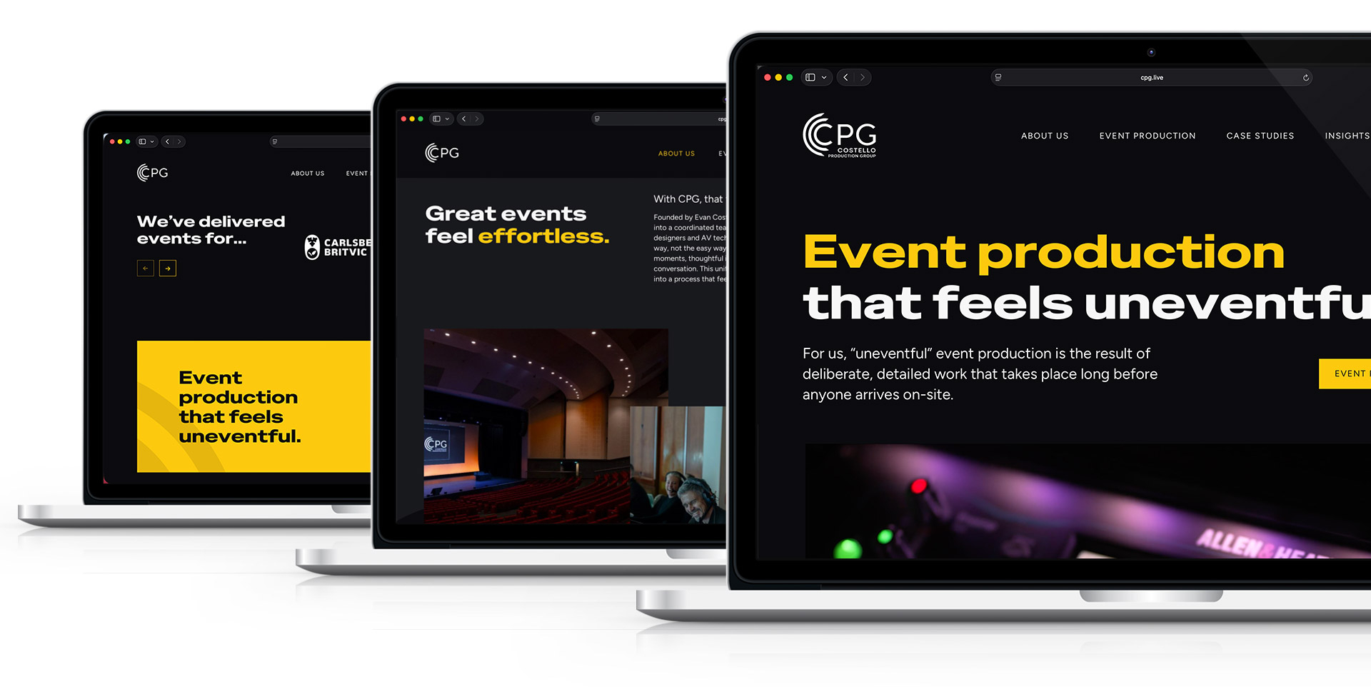 Website design on a laptop