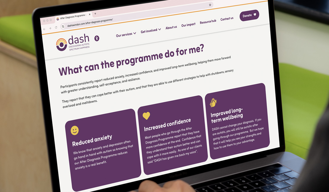 dash website on laptop view