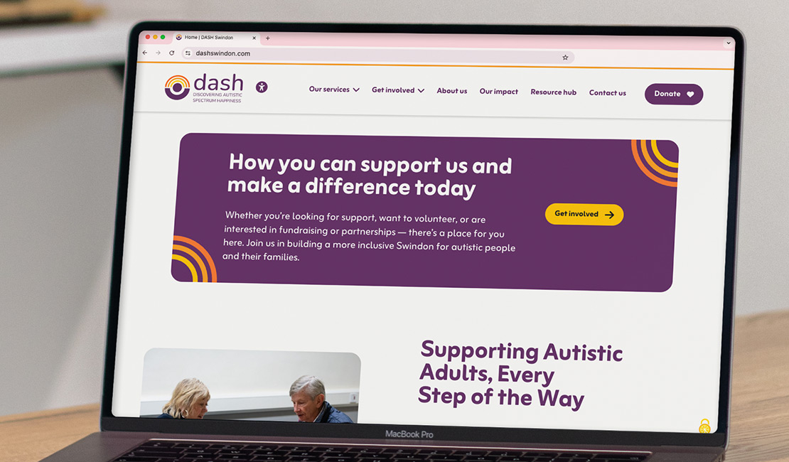 dash website on laptop view