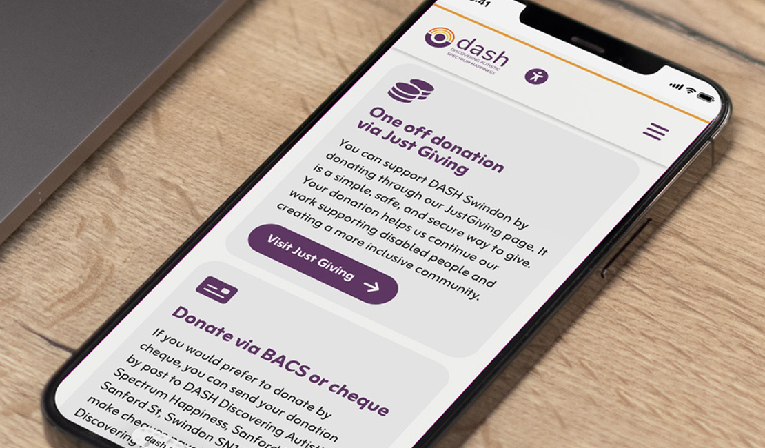 dash website on mobile view