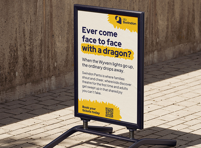 Mockup of outdoor sign for a Do Swindon event
