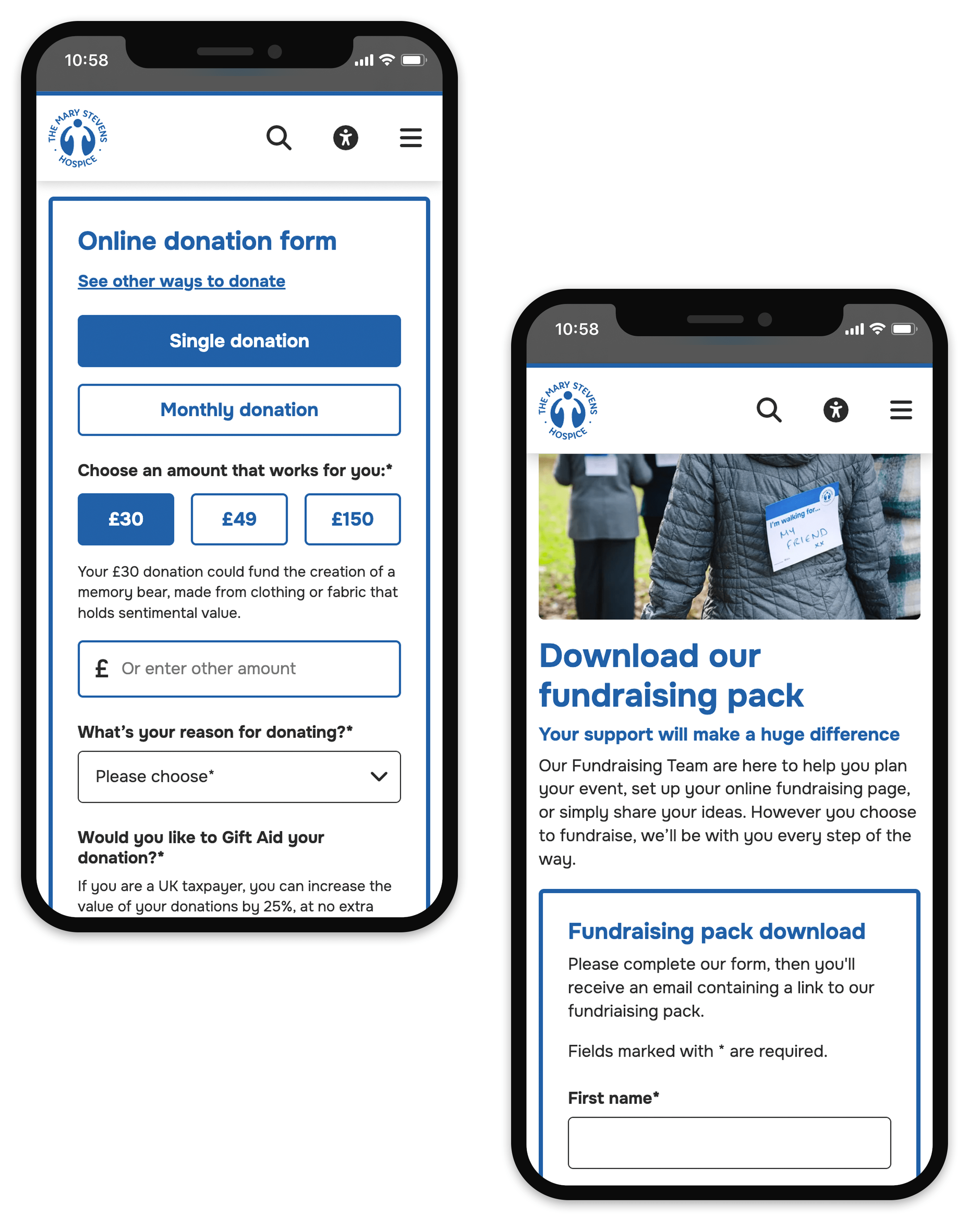 Mobile website design