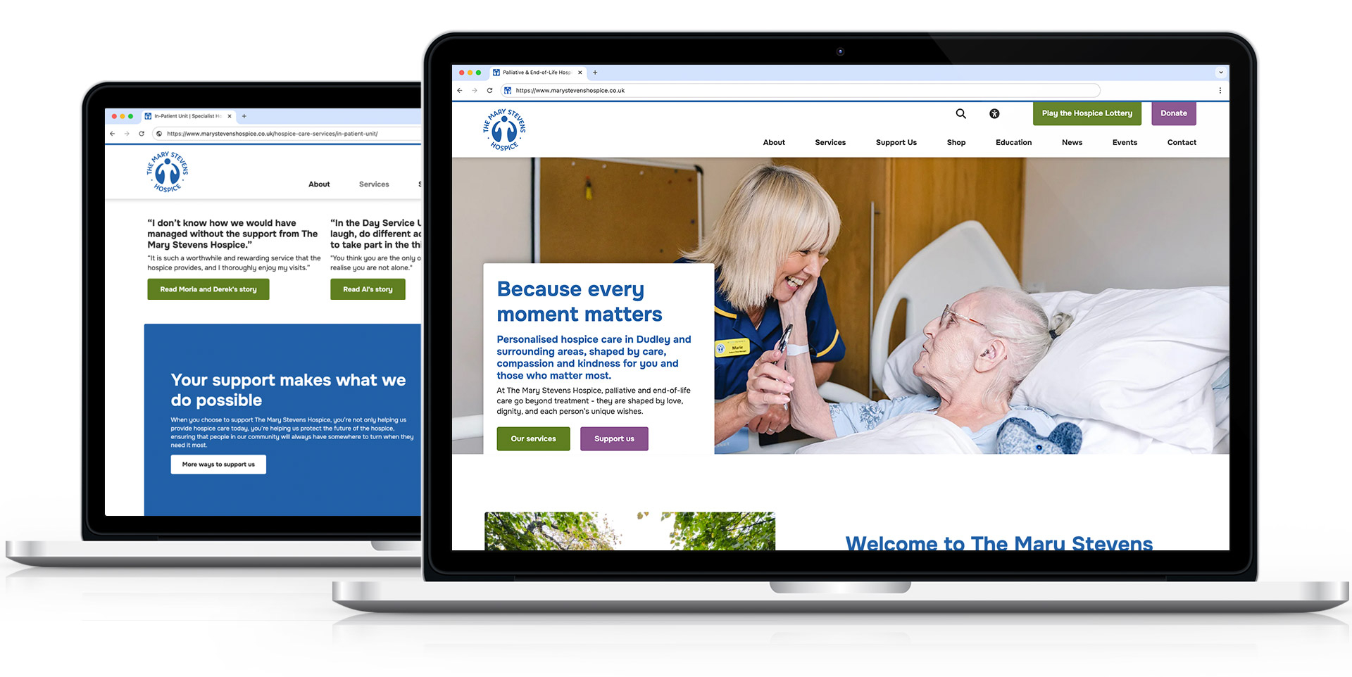 Website design on laptop