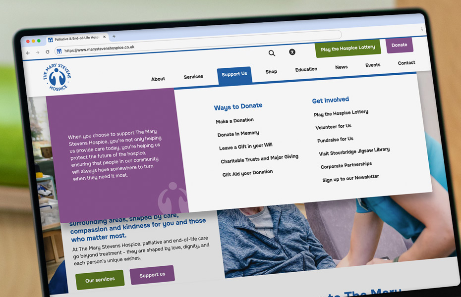 Website header navigation