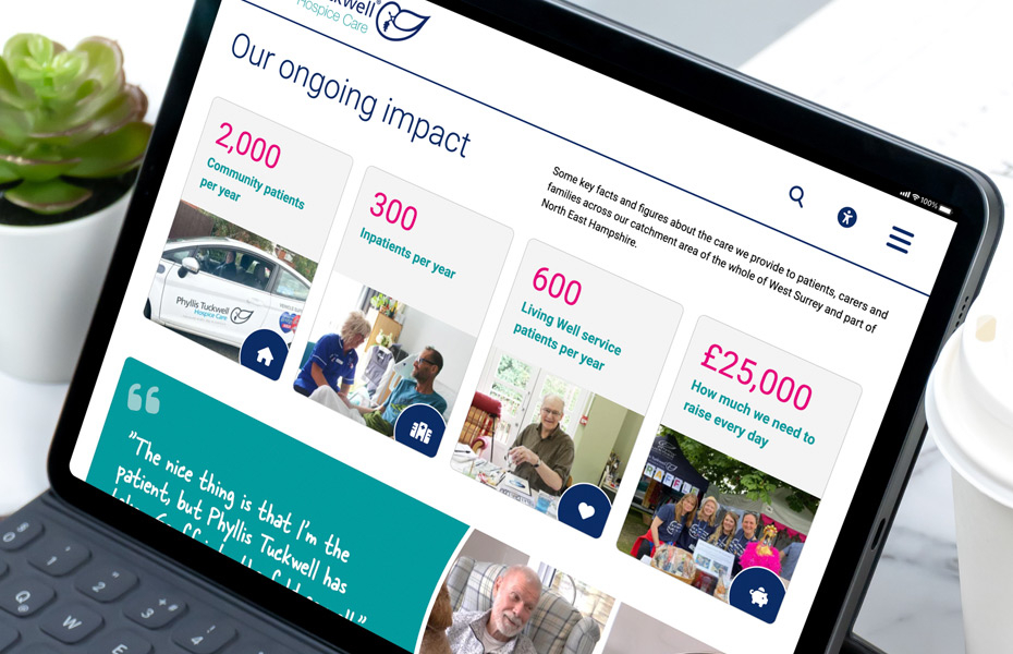 Website design on tablet
