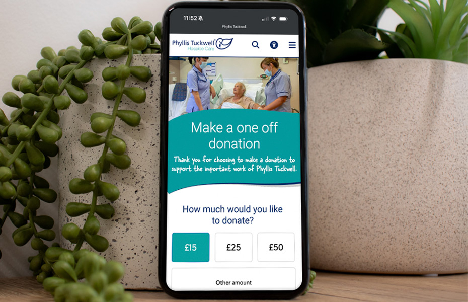 Mobile website with donation form