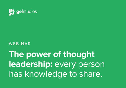 The power of thought leadership: every person has knowledge to share.