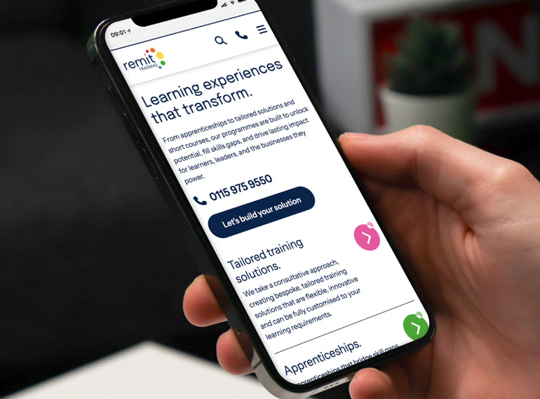 Website design on mobile