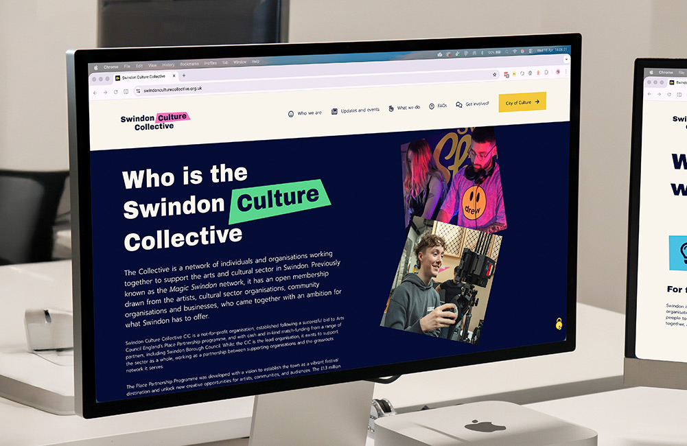 Website design on desktop