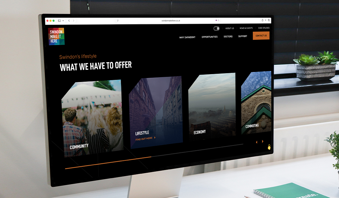 Swindon Make It Here website design on a desktop