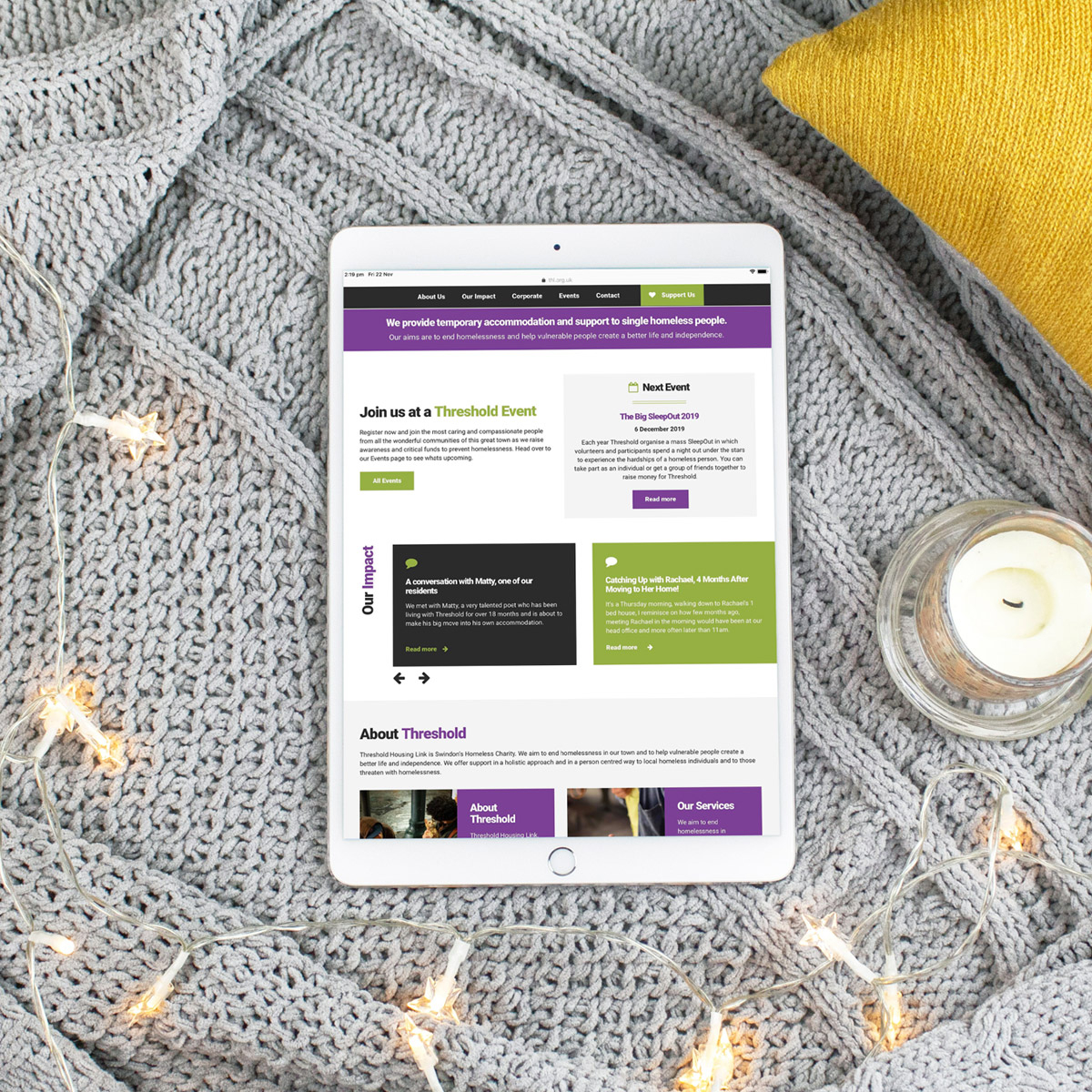 Threshold website design