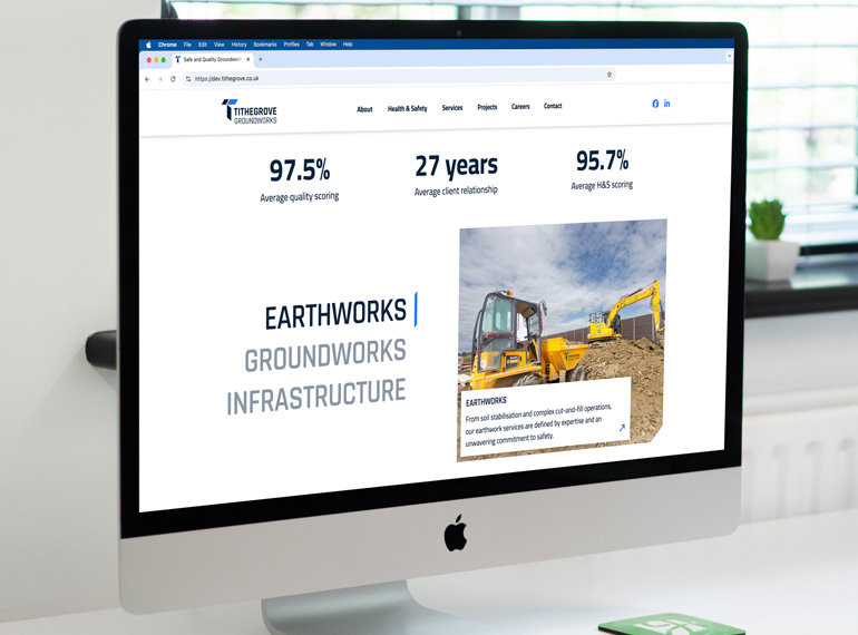 Website design  on desktop