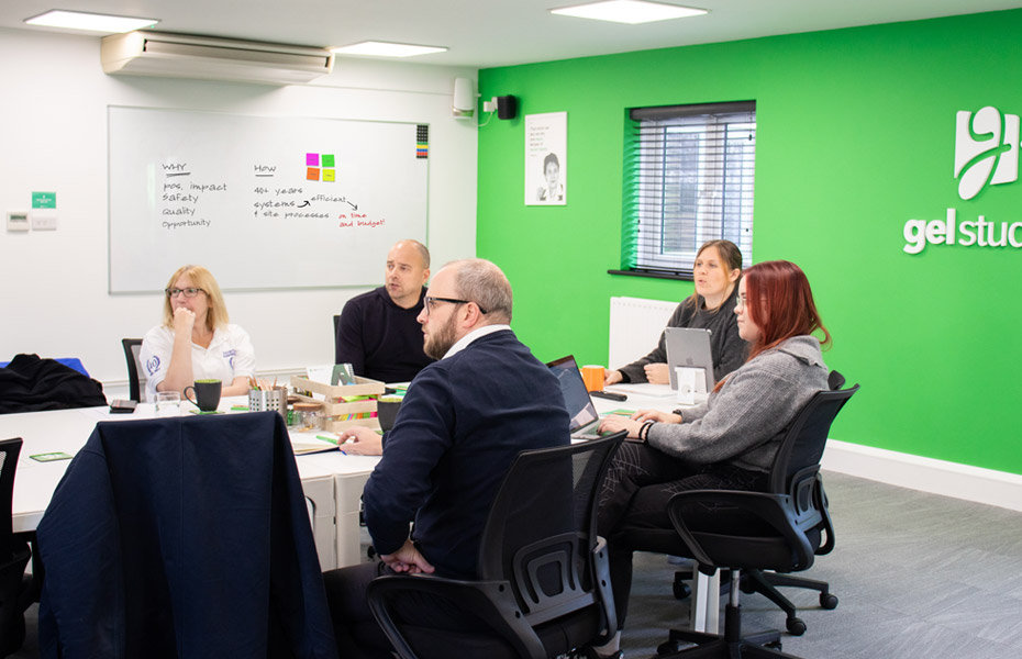 Brand and messaging workshop in GEL Studios office, Swindon